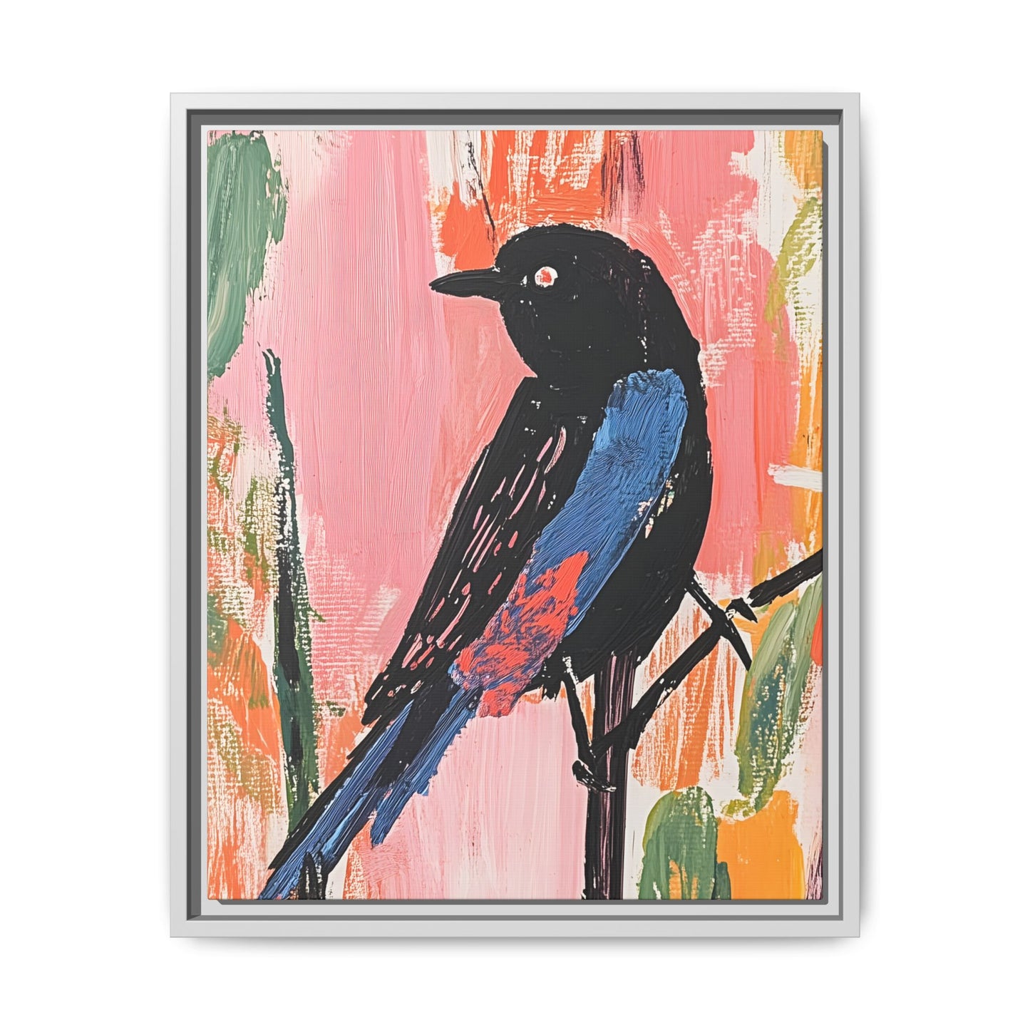 Colorful Bird Art Canvas Print - Framed Wall Decor