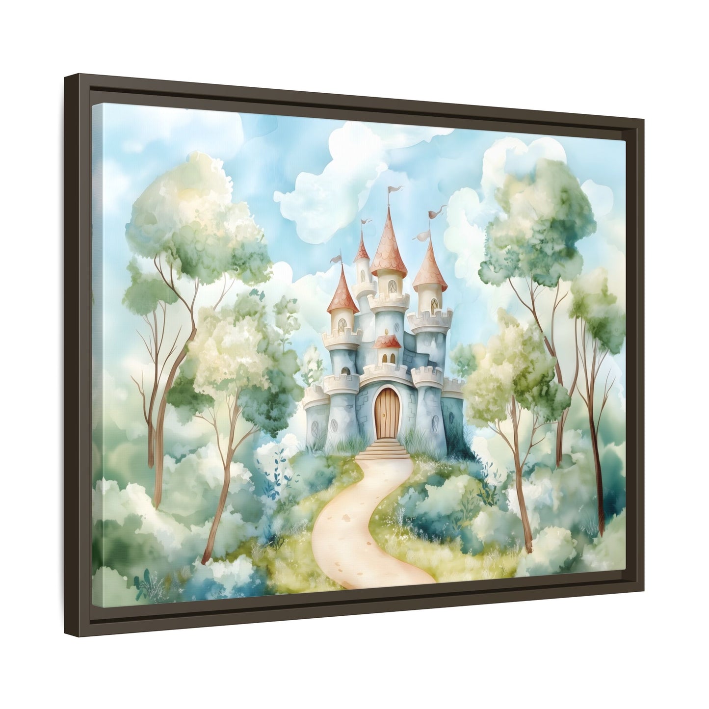 Whimsical Castle Art Print | Framed Matte Canvas for Home Decor