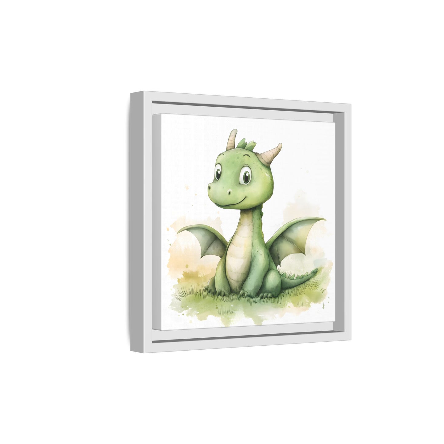 Cute Dragon Matte Canvas Wall Art - Framed Decor for Kids' Rooms