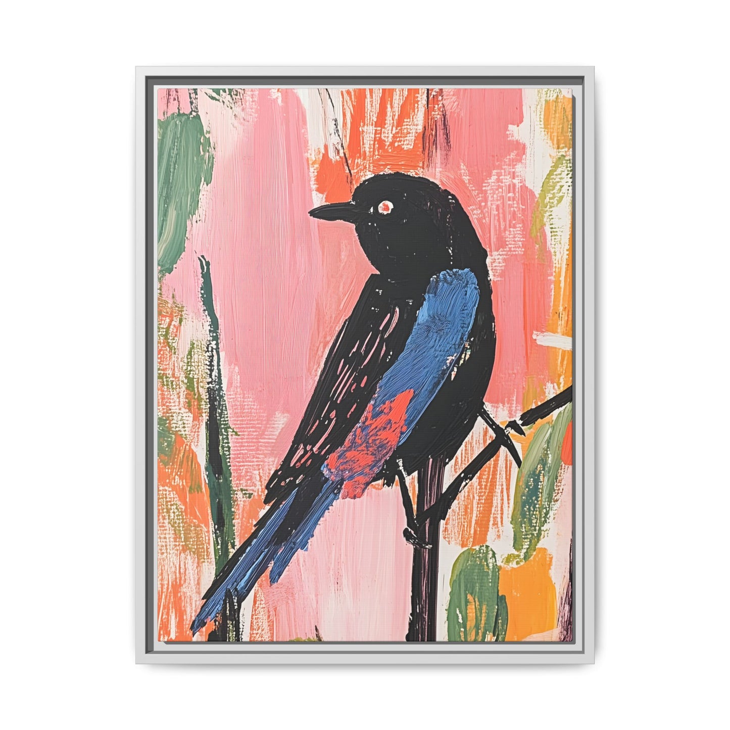 Colorful Bird Art Canvas Print - Framed Wall Decor