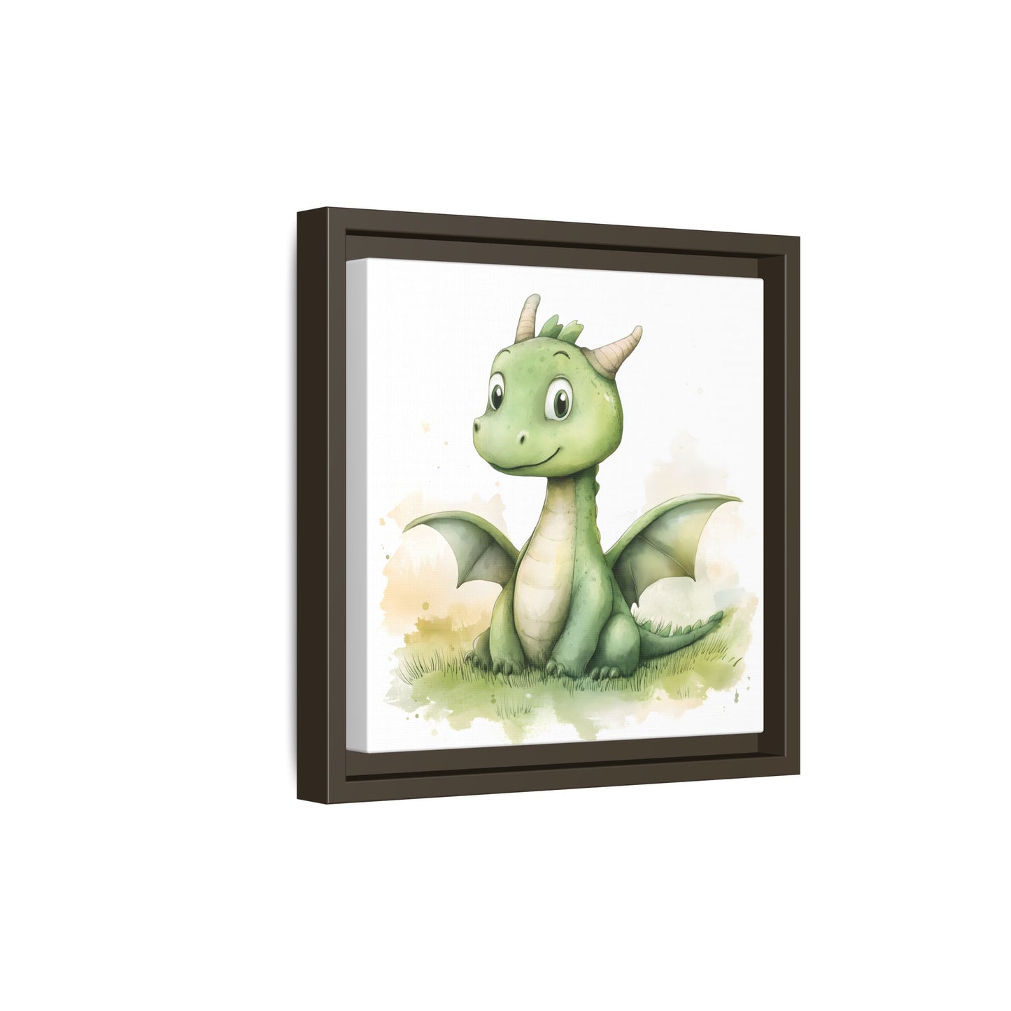 Cute Dragon Matte Canvas Wall Art - Framed Decor for Kids' Rooms