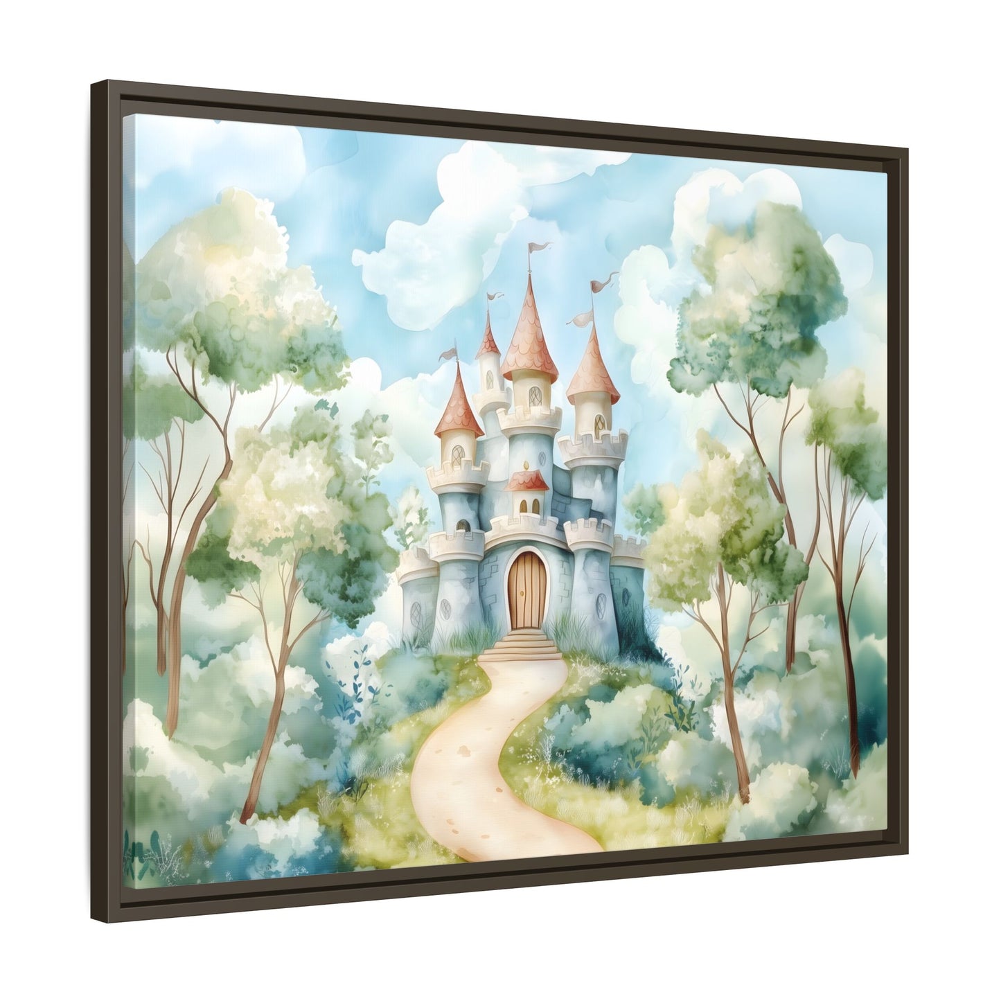 Whimsical Castle Art Print | Framed Matte Canvas for Home Decor