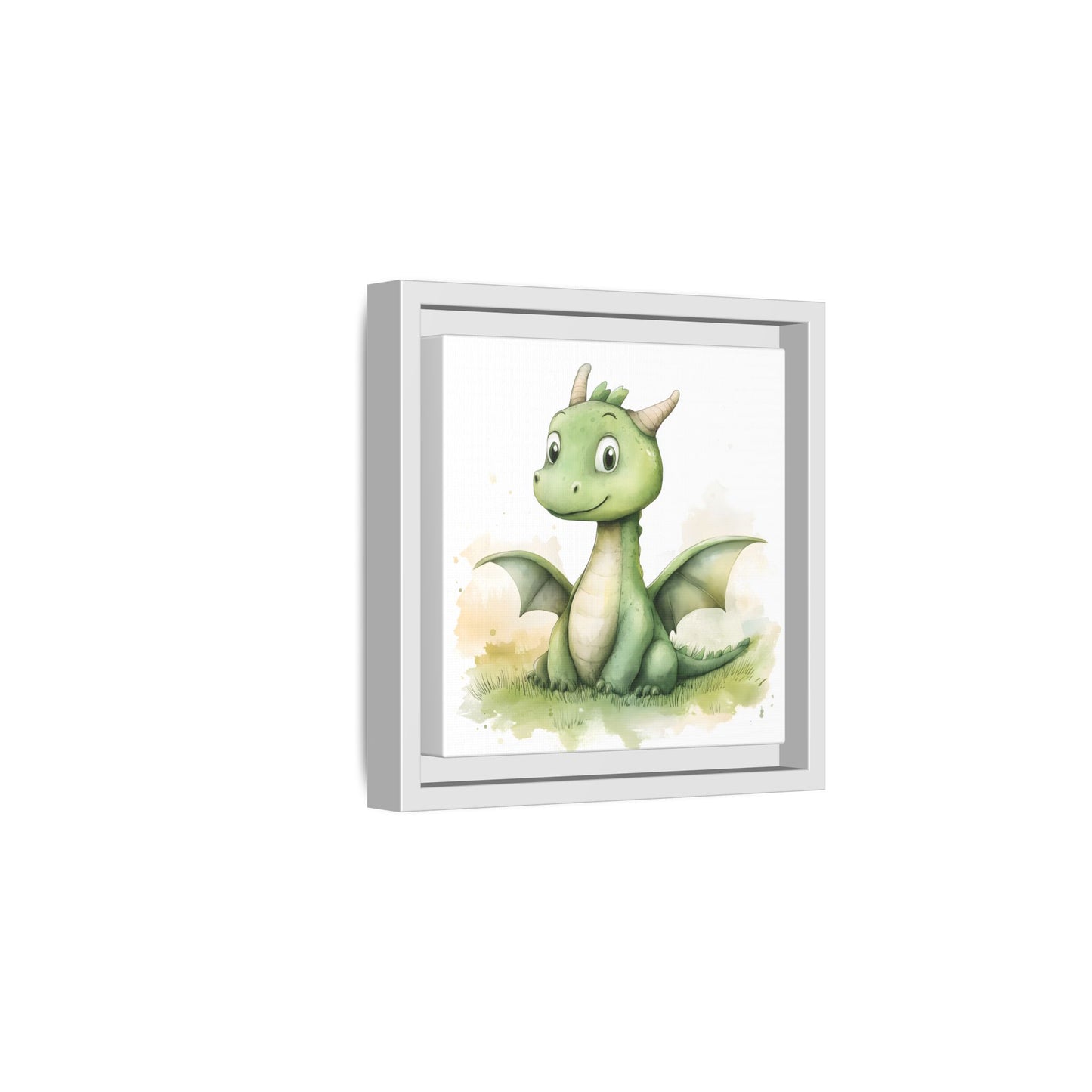 Cute Dragon Matte Canvas Wall Art - Framed Decor for Kids' Rooms