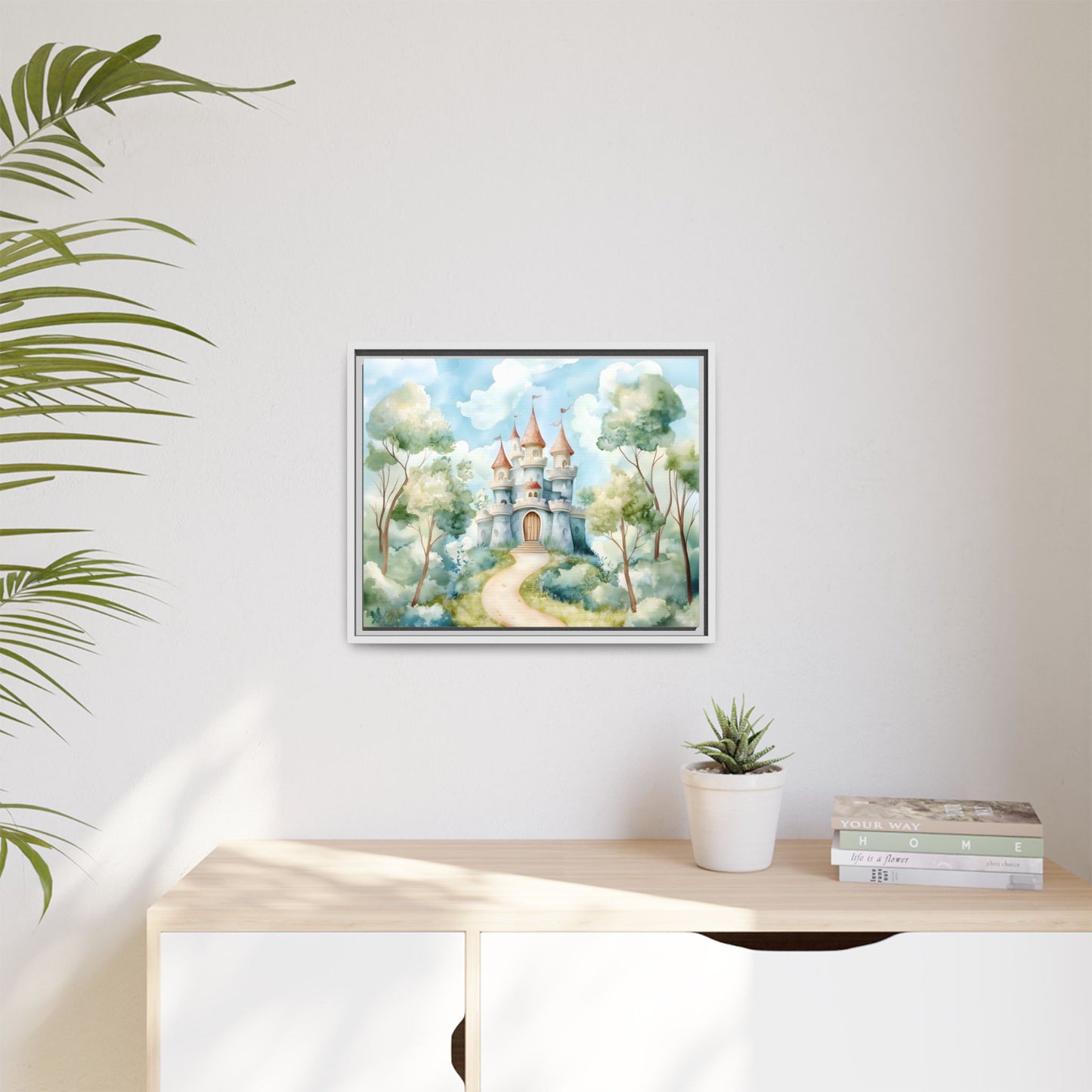Whimsical Castle Art Print | Framed Matte Canvas for Home Decor