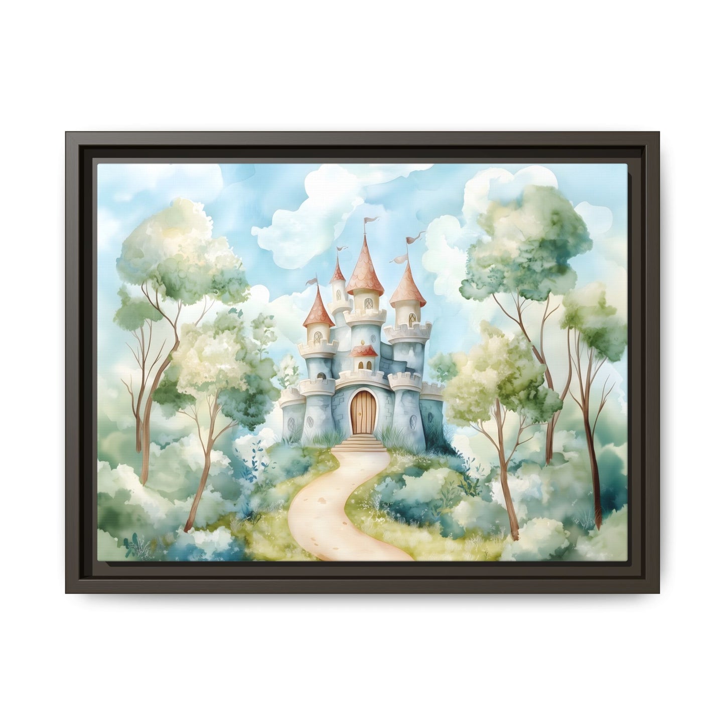 Whimsical Castle Art Print | Framed Matte Canvas for Home Decor