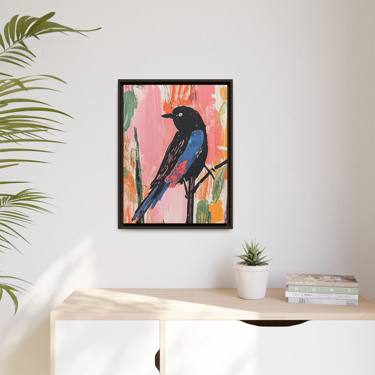 Colorful Bird Art Canvas Print - Framed Wall Decor