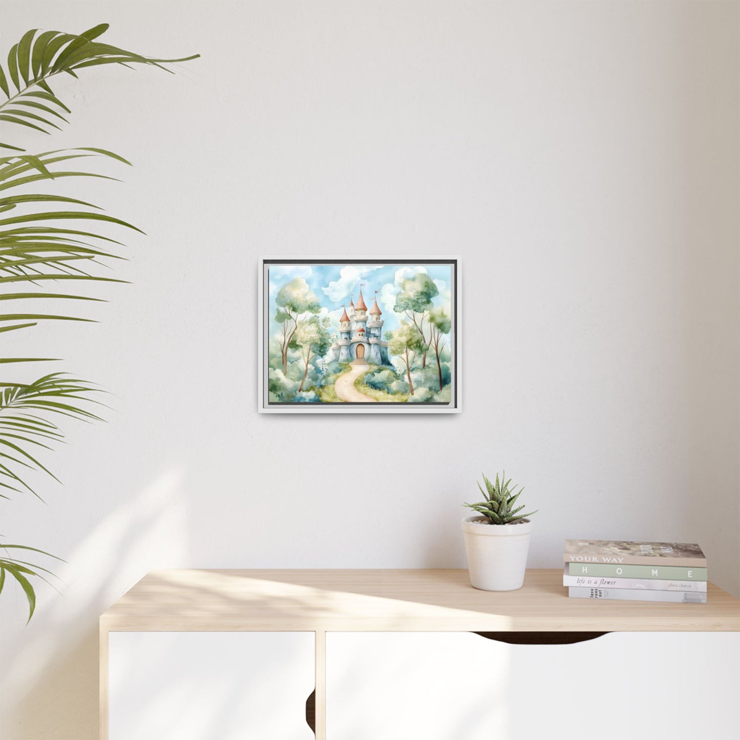 Whimsical Castle Art Print | Framed Matte Canvas for Home Decor