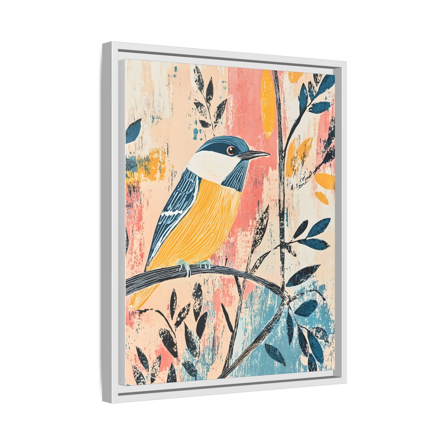 Colorful Bird Wall Art Print - Matte Canvas Framed Decor