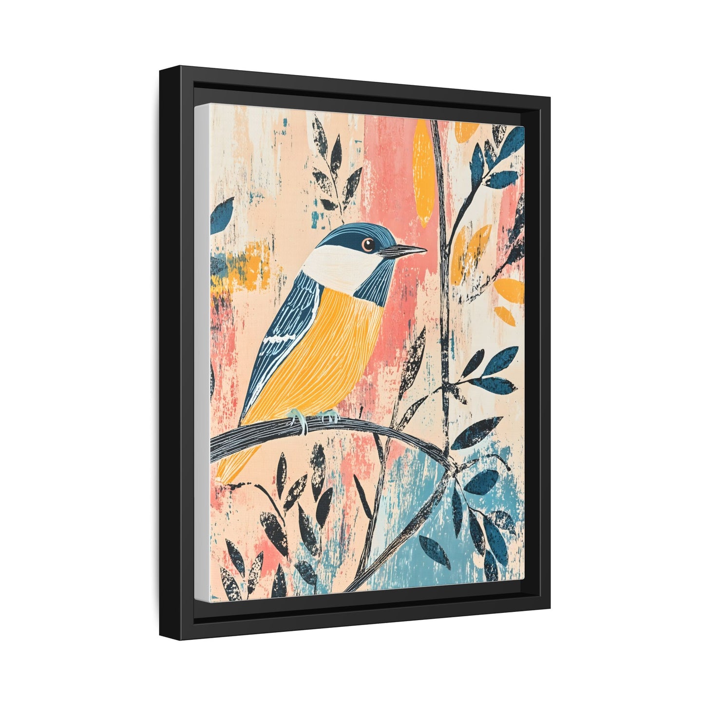 Colorful Bird Wall Art Print - Matte Canvas Framed Decor
