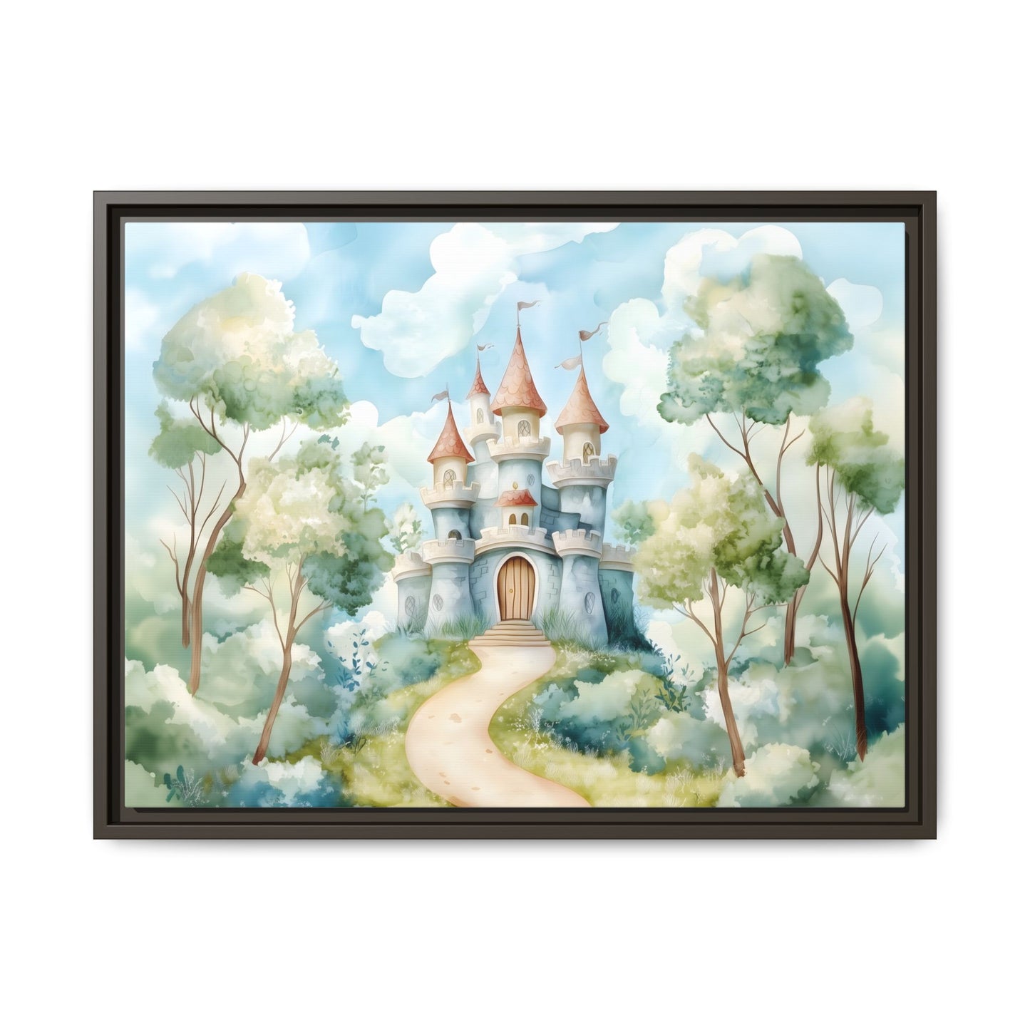 Whimsical Castle Art Print | Framed Matte Canvas for Home Decor