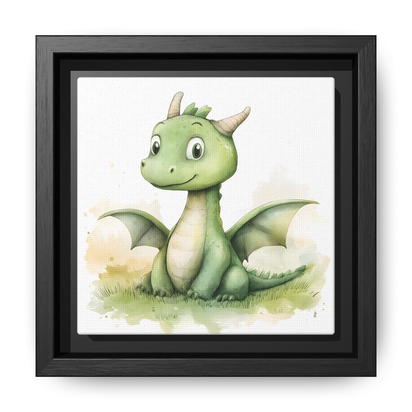 Cute Dragon Matte Canvas Wall Art - Framed Decor for Kids' Rooms
