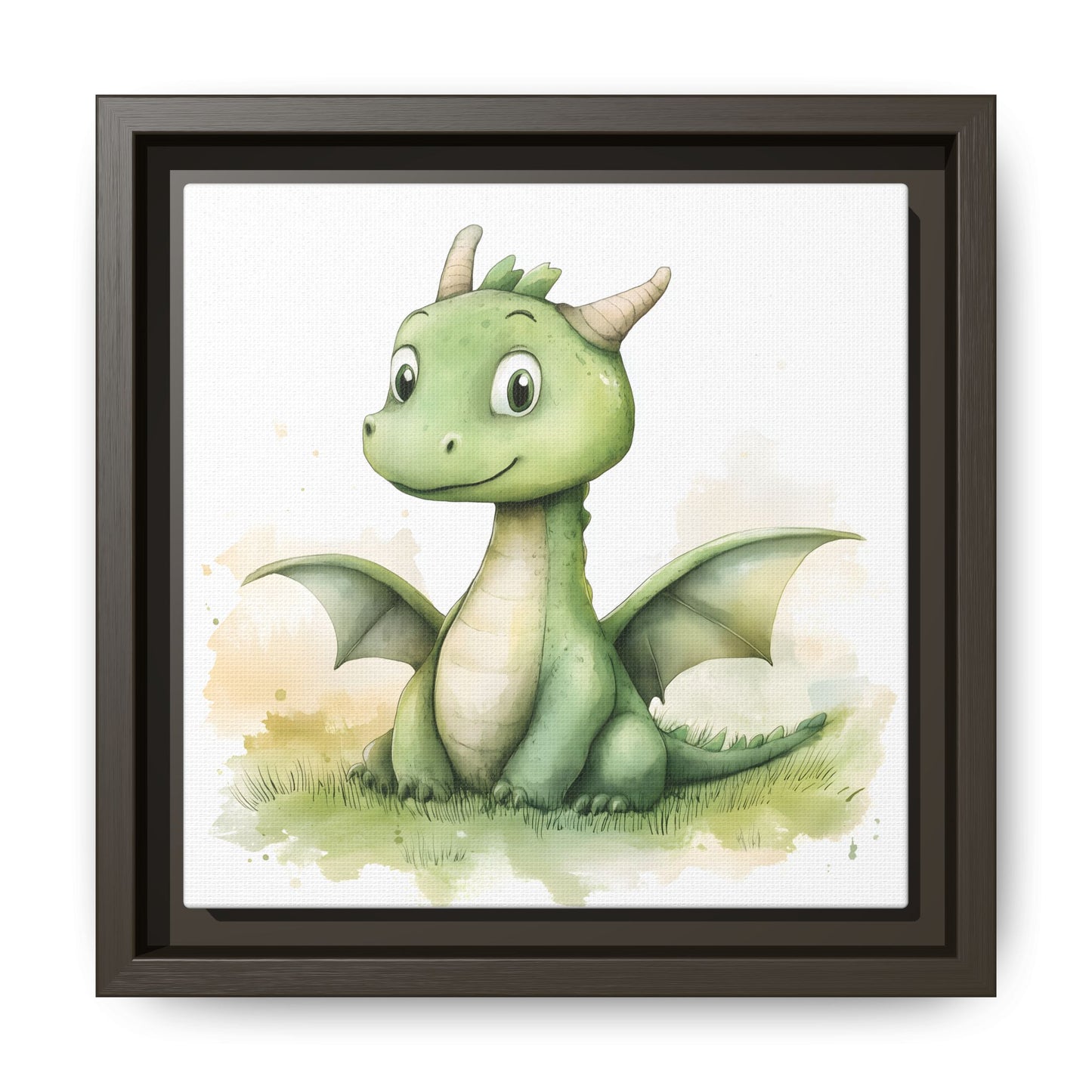 Cute Dragon Matte Canvas Wall Art - Framed Decor for Kids' Rooms