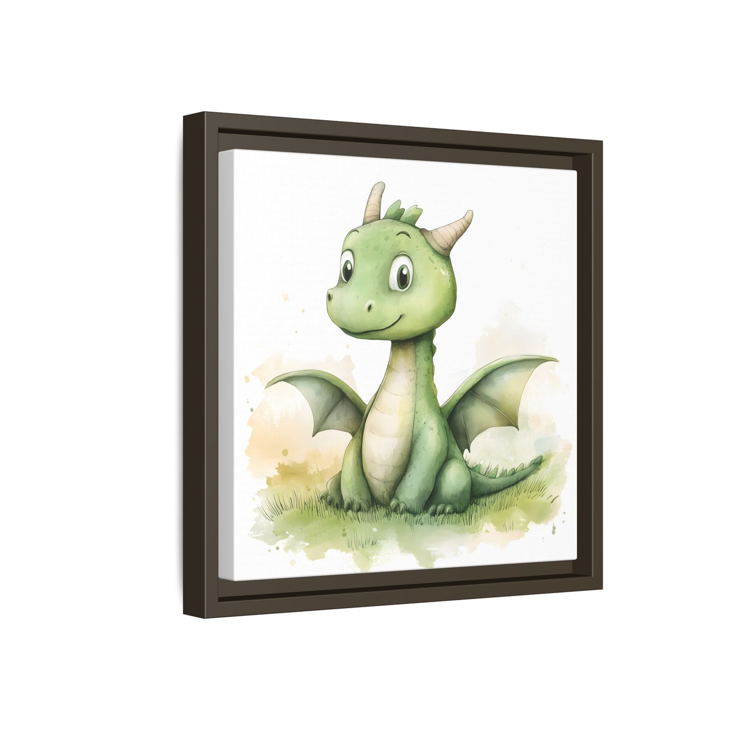 Cute Dragon Matte Canvas Wall Art - Framed Decor for Kids' Rooms