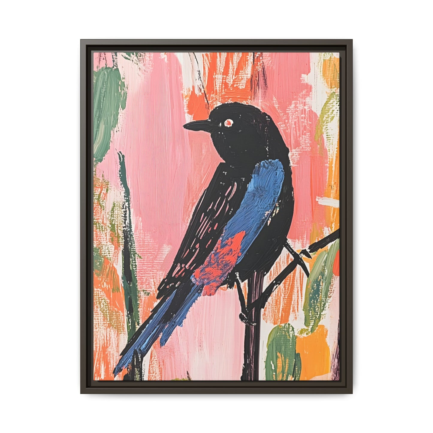 Colorful Bird Art Canvas Print - Framed Wall Decor