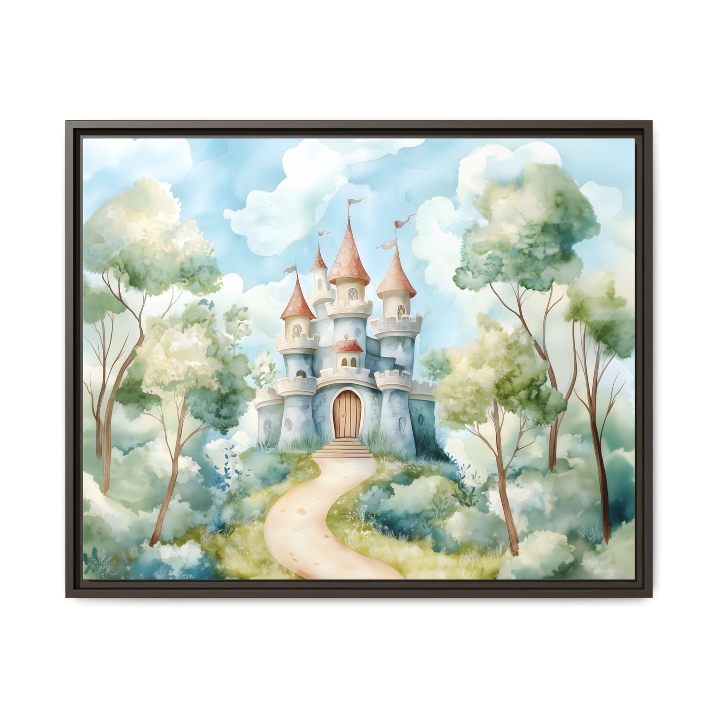 Whimsical Castle Art Print | Framed Matte Canvas for Home Decor