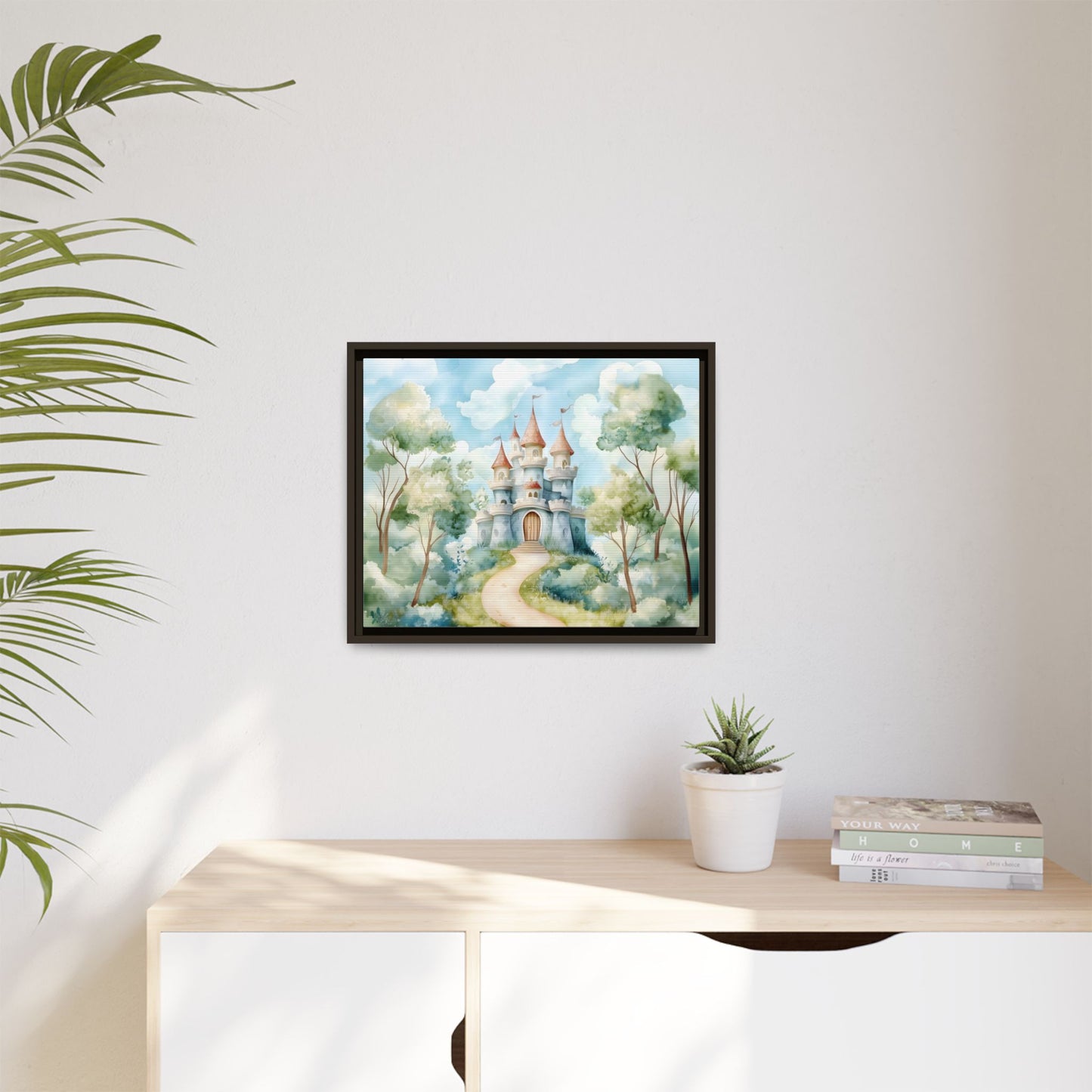 Whimsical Castle Art Print | Framed Matte Canvas for Home Decor