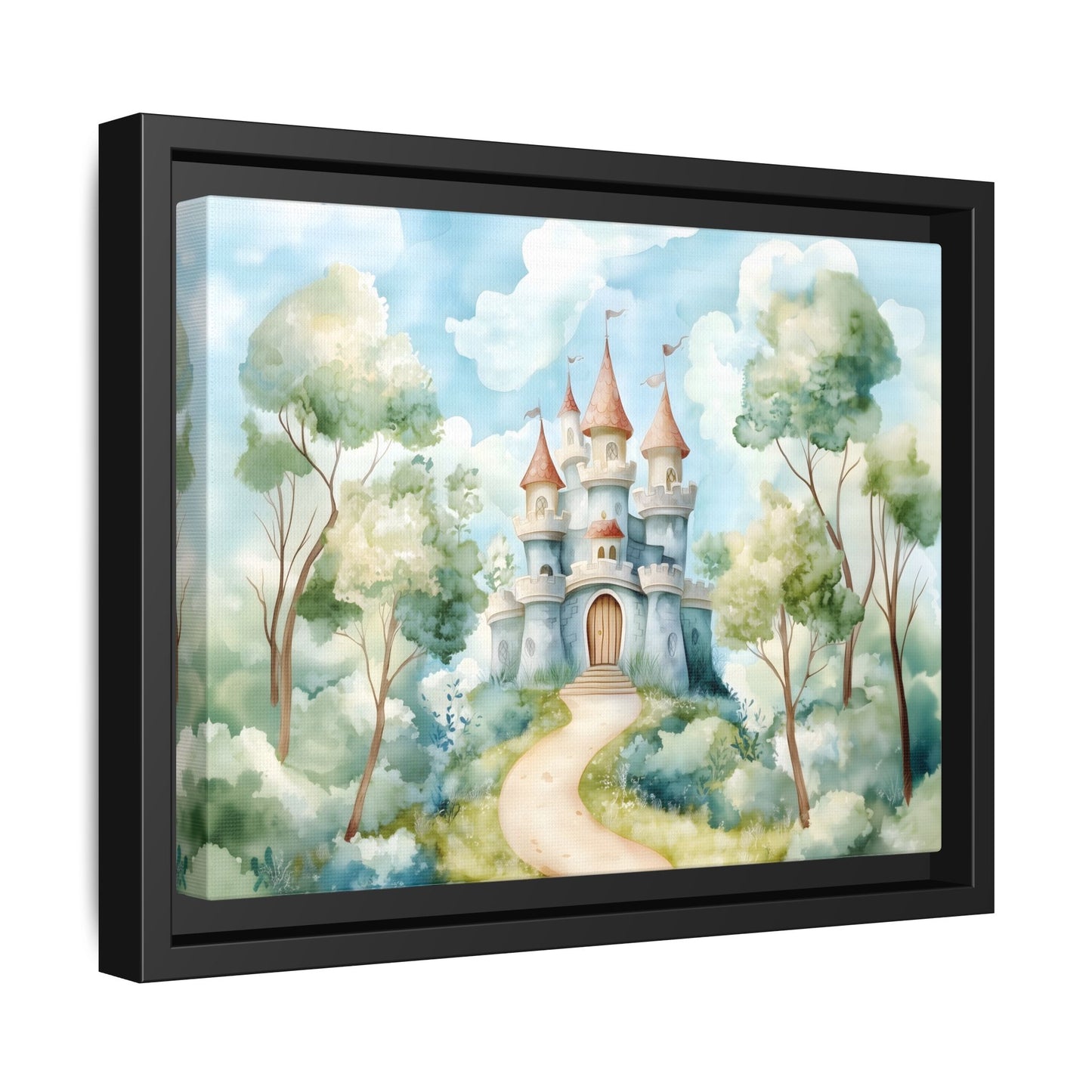Whimsical Castle Art Print | Framed Matte Canvas for Home Decor