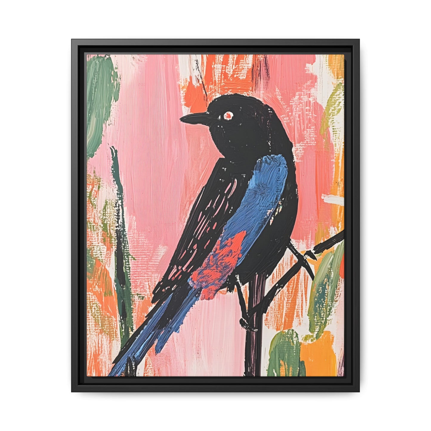 Colorful Bird Art Canvas Print - Framed Wall Decor