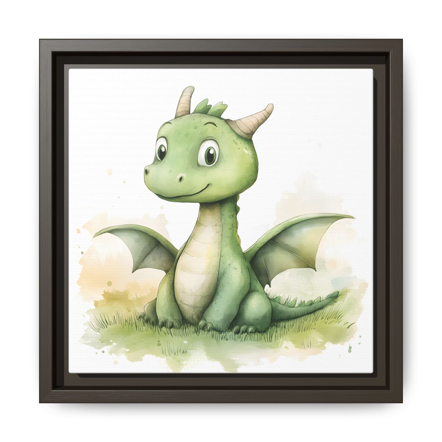 Cute Dragon Matte Canvas Wall Art - Framed Decor for Kids' Rooms