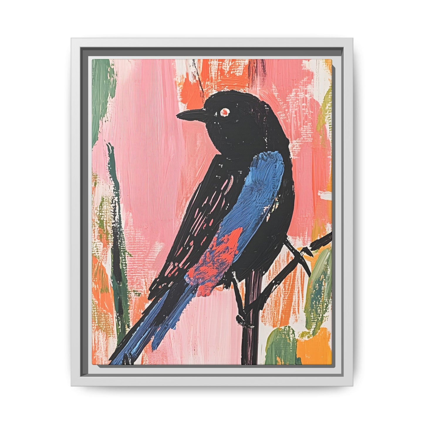 Colorful Bird Art Canvas Print - Framed Wall Decor
