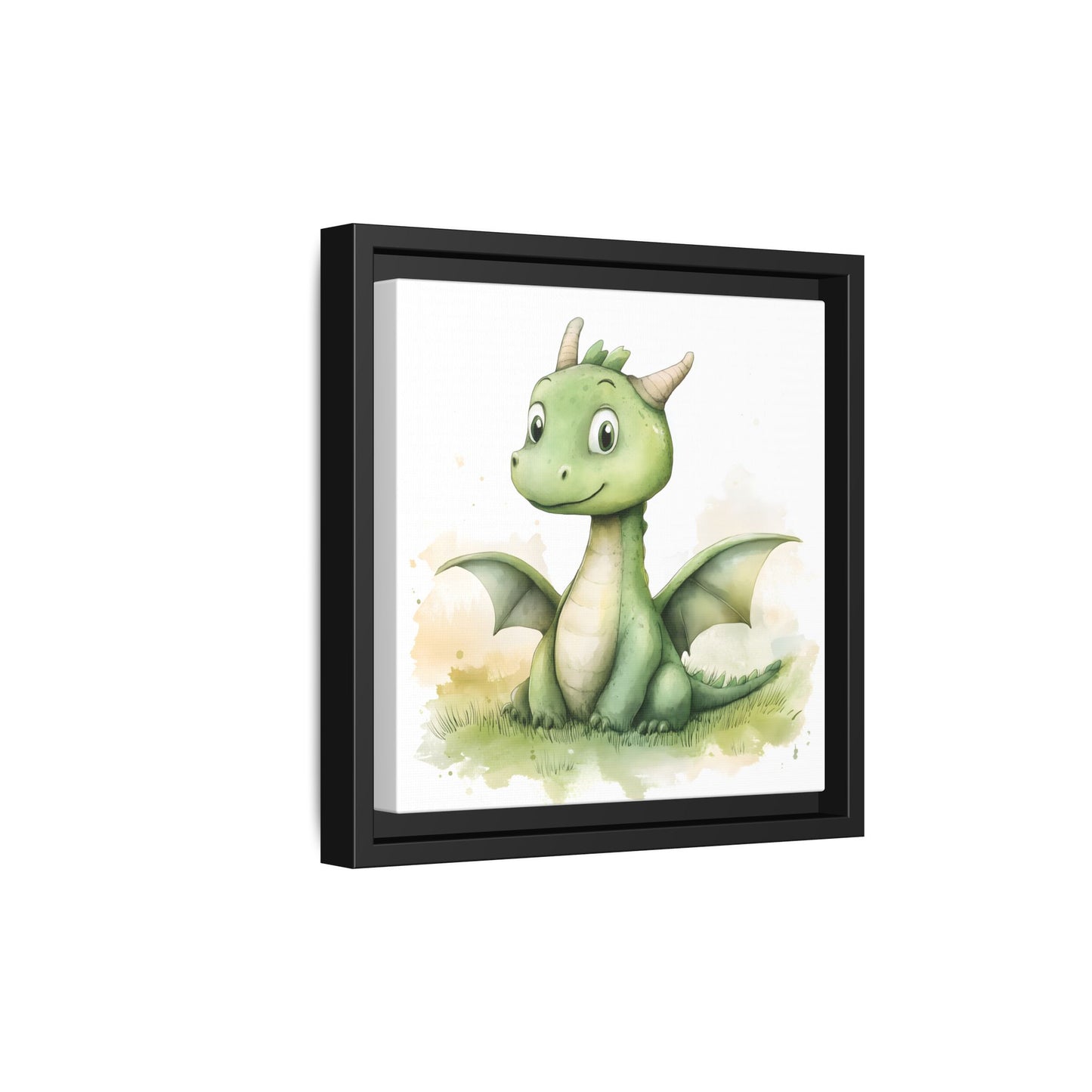 Cute Dragon Matte Canvas Wall Art - Framed Decor for Kids' Rooms