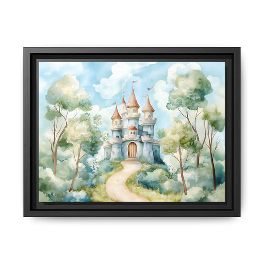 Whimsical Castle Art Print | Framed Matte Canvas for Home Decor