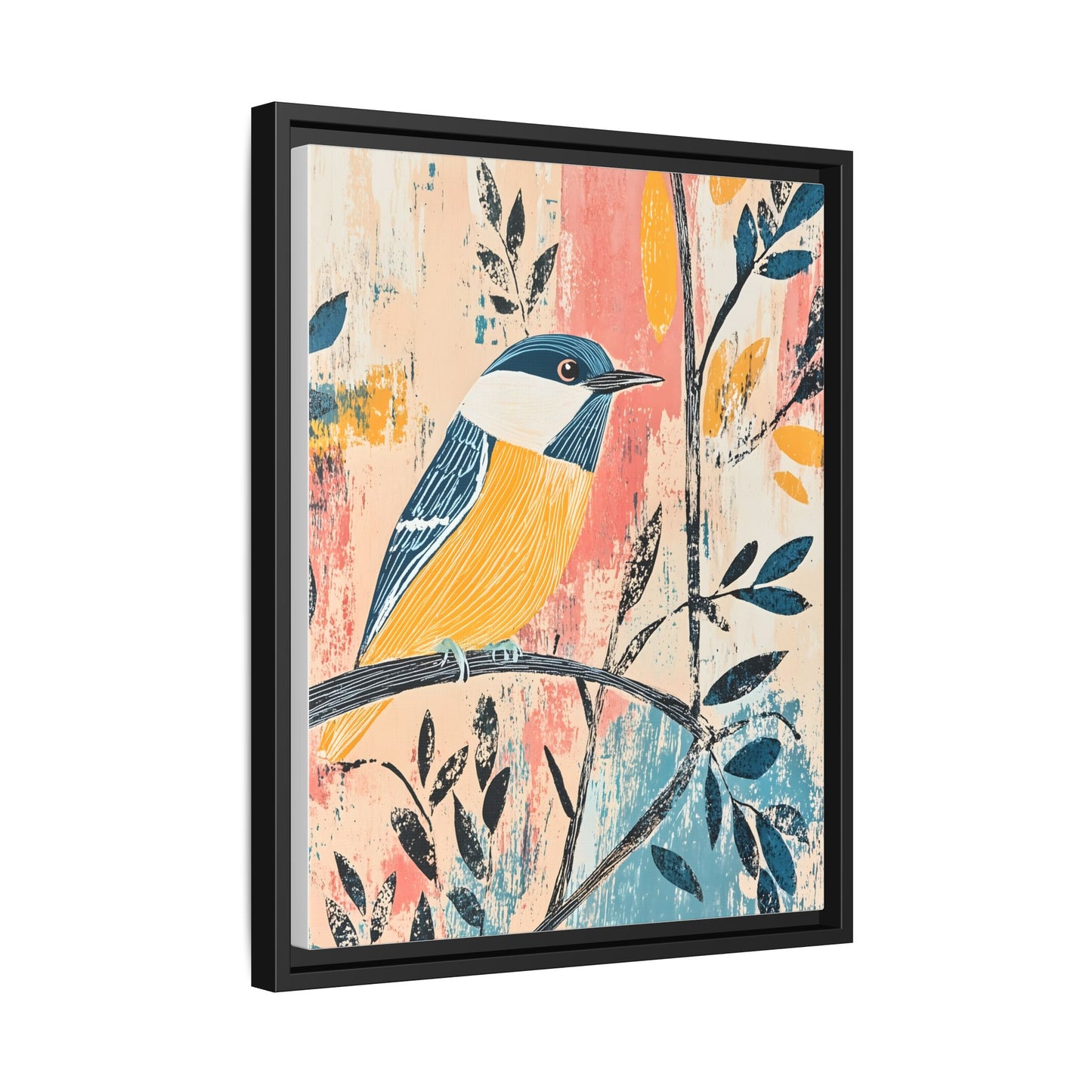 Colorful Bird Wall Art Print - Matte Canvas Framed Decor