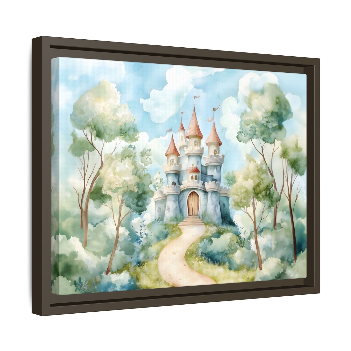 Whimsical Castle Art Print | Framed Matte Canvas for Home Decor