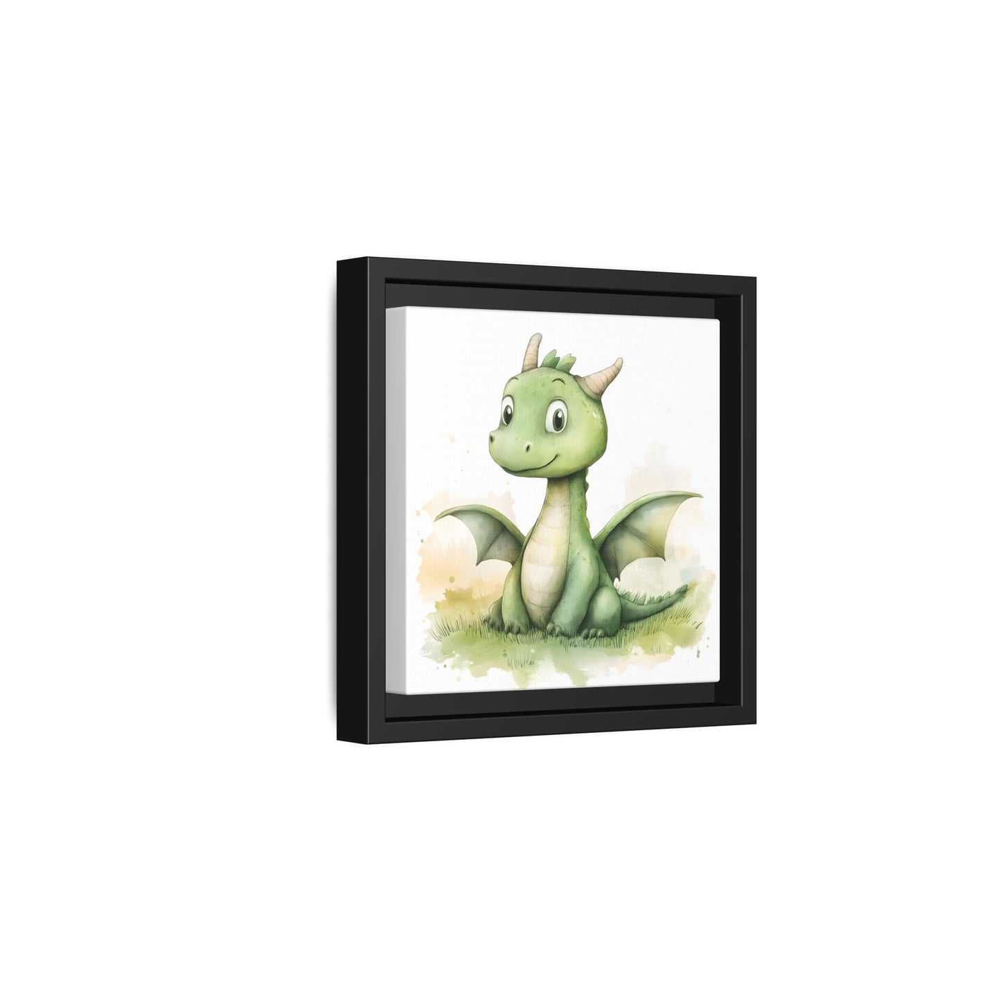 Cute Dragon Matte Canvas Wall Art - Framed Decor for Kids' Rooms