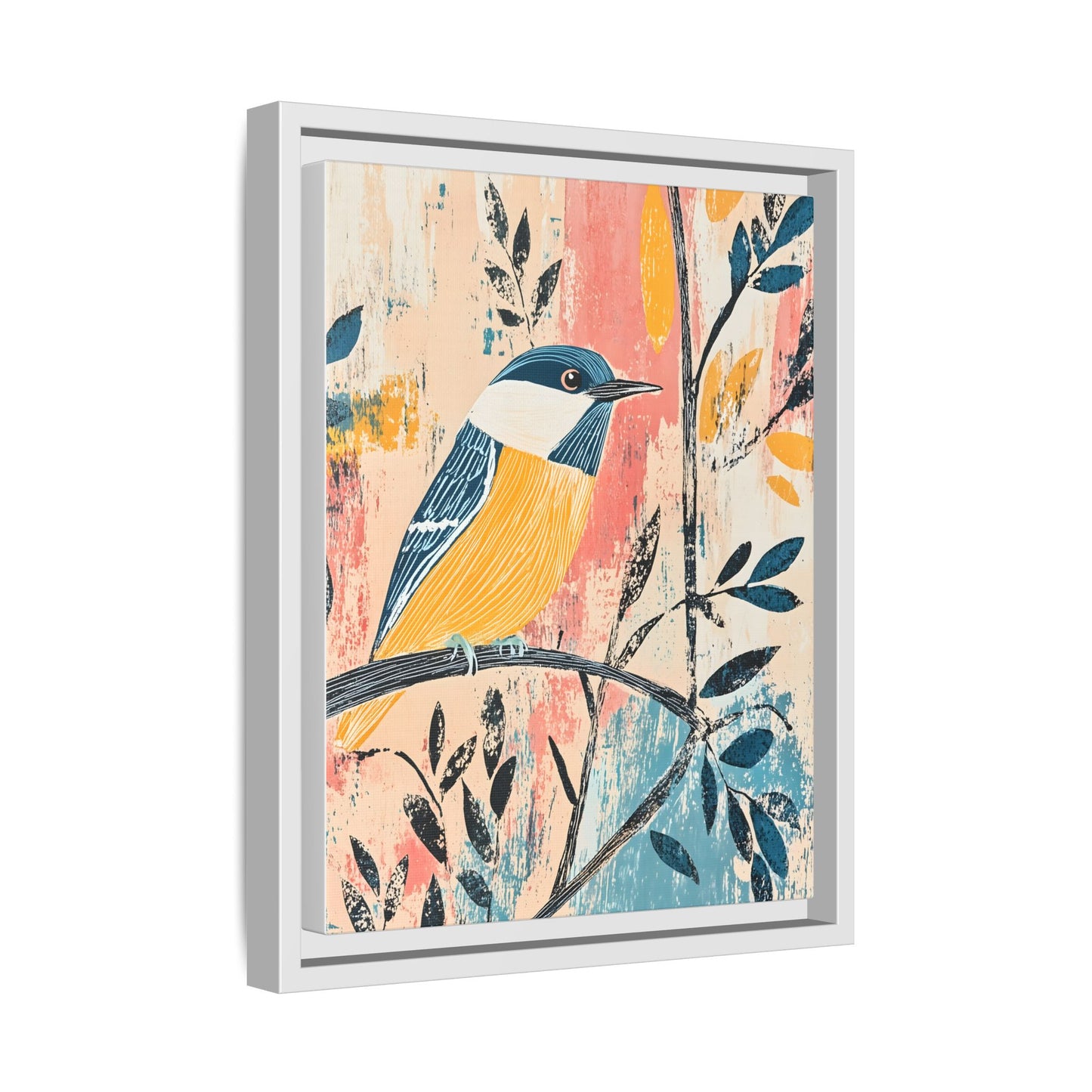 Colorful Bird Wall Art Print - Matte Canvas Framed Decor