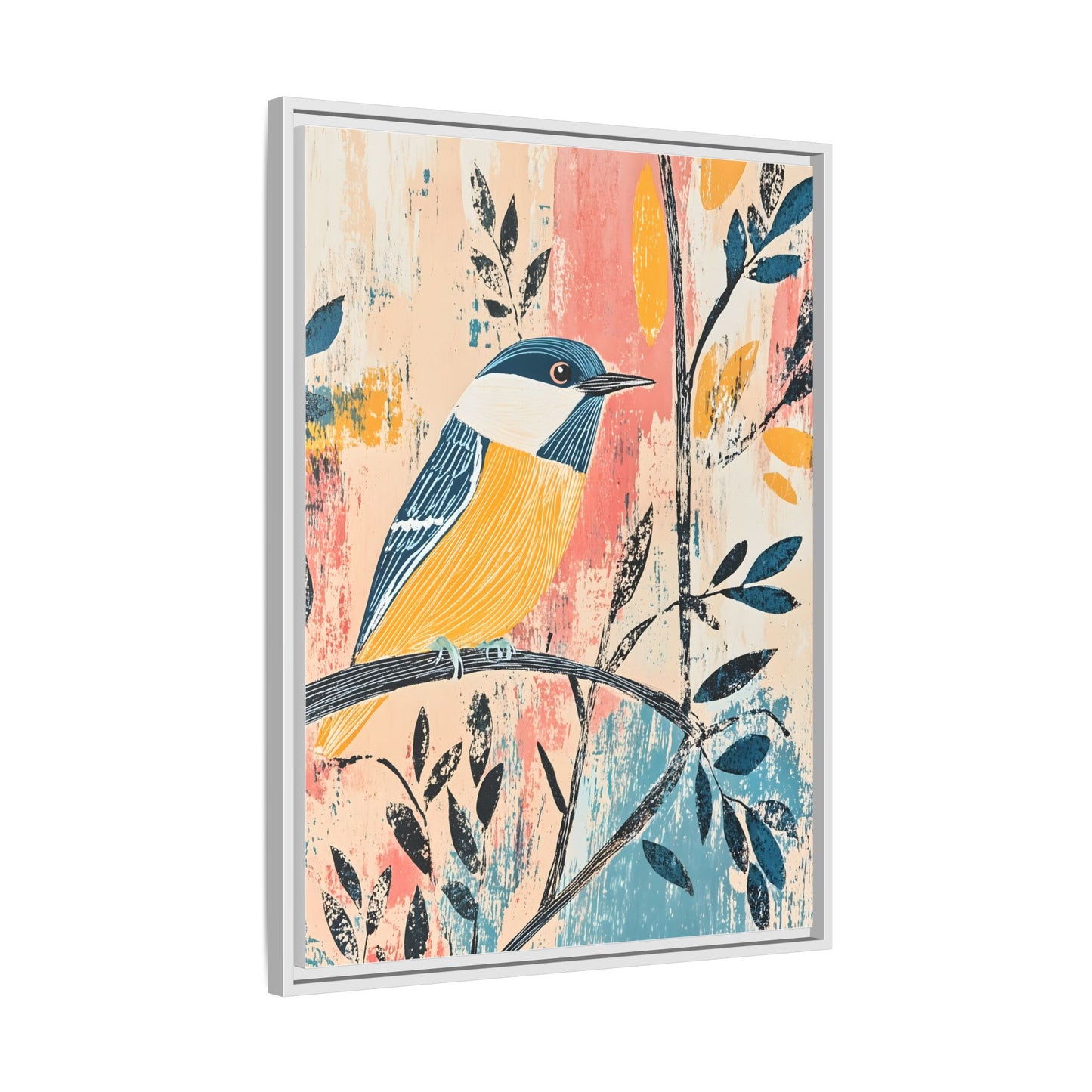 Colorful Bird Wall Art Print - Matte Canvas Framed Decor