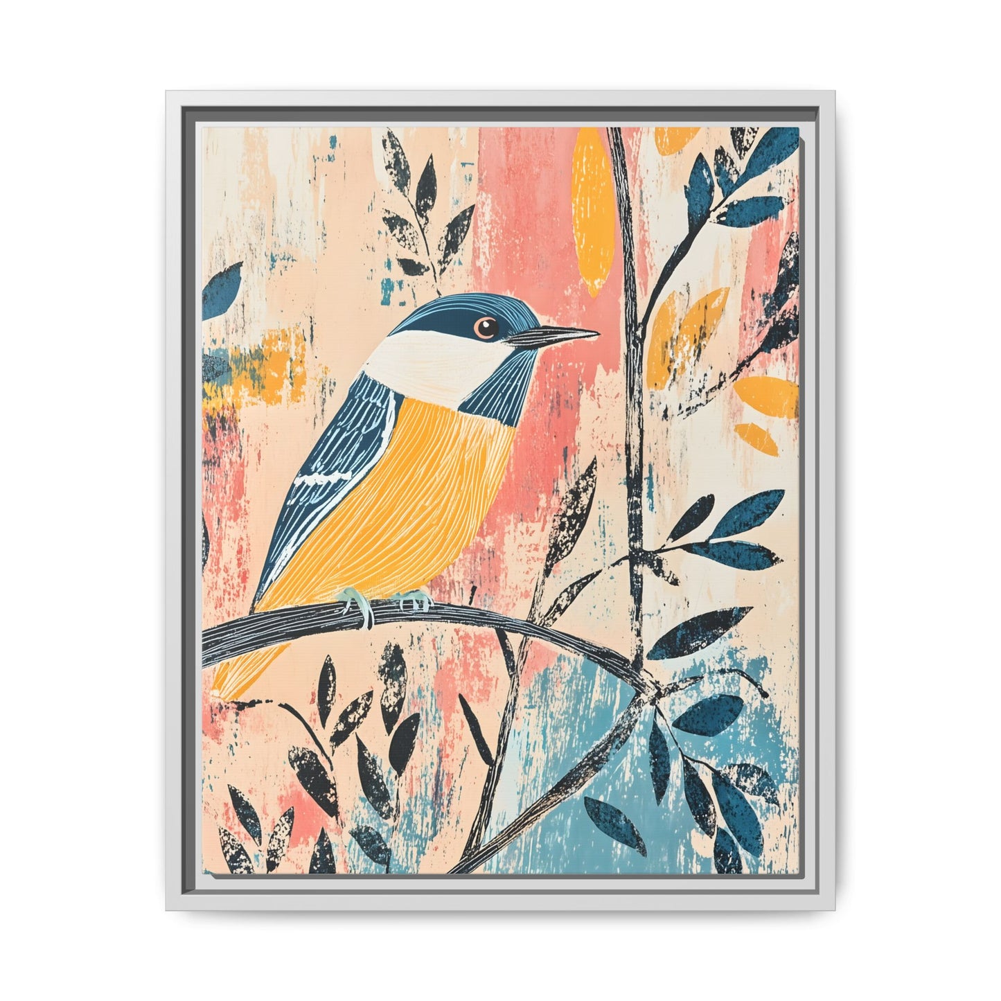 Colorful Bird Wall Art Print - Matte Canvas Framed Decor