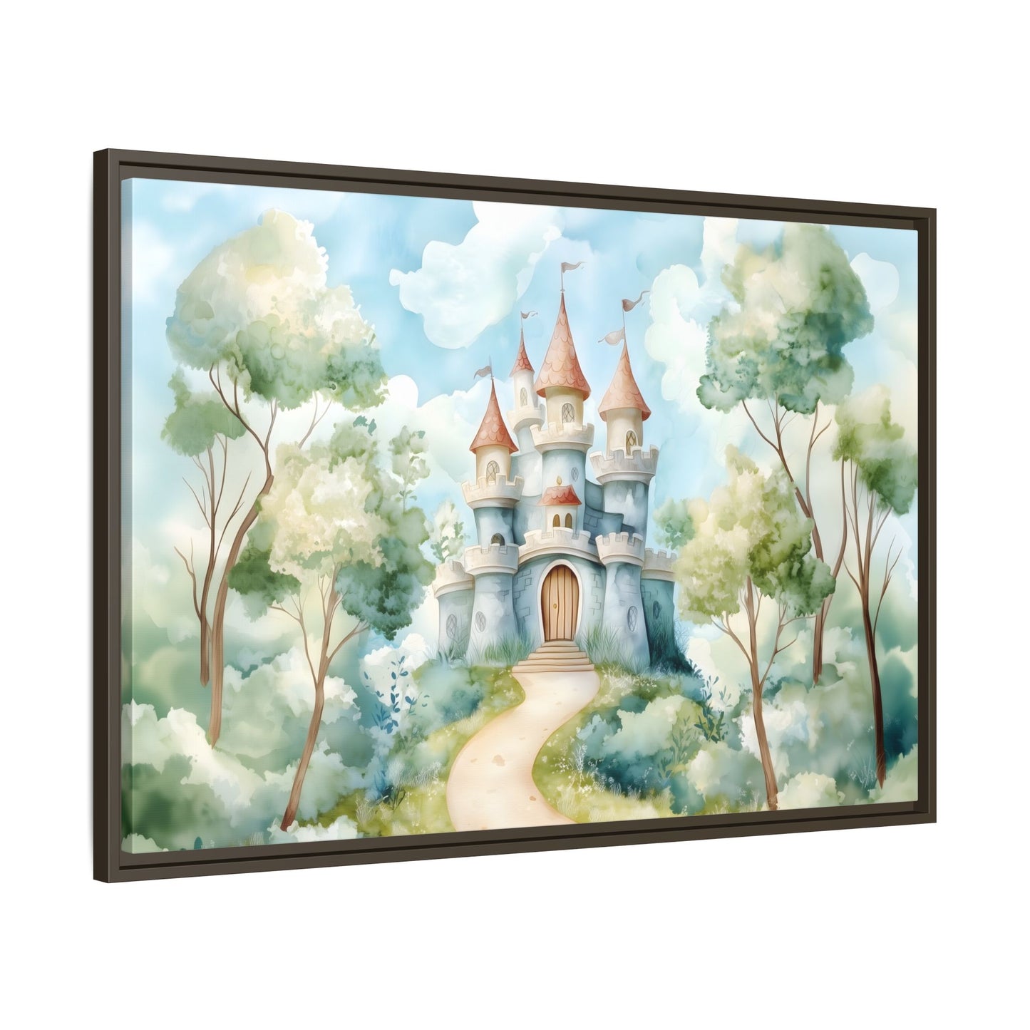 Whimsical Castle Art Print | Framed Matte Canvas for Home Decor