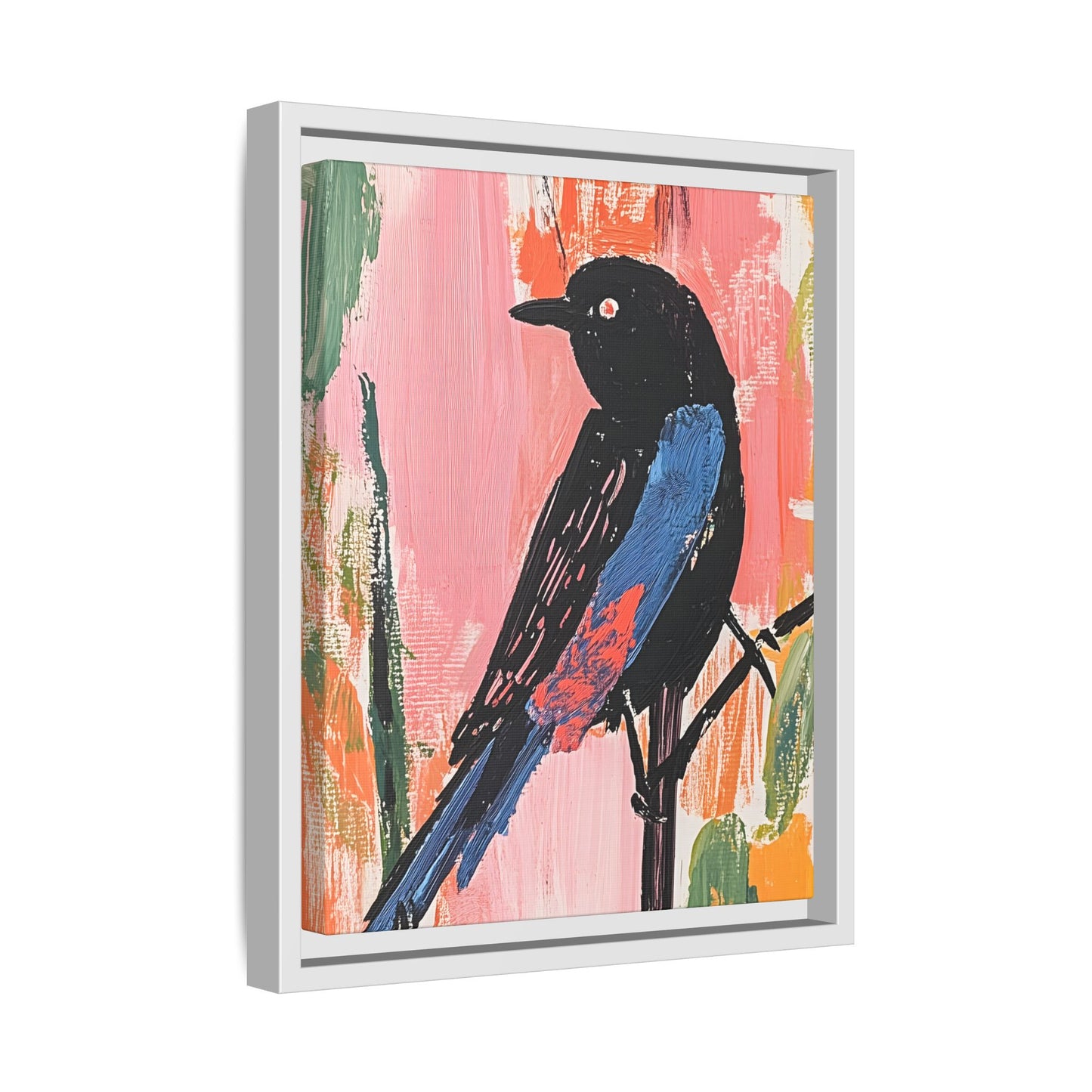 Colorful Bird Art Canvas Print - Framed Wall Decor