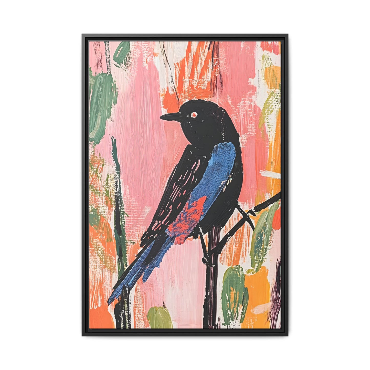 Colorful Bird Art Canvas Print - Framed Wall Decor
