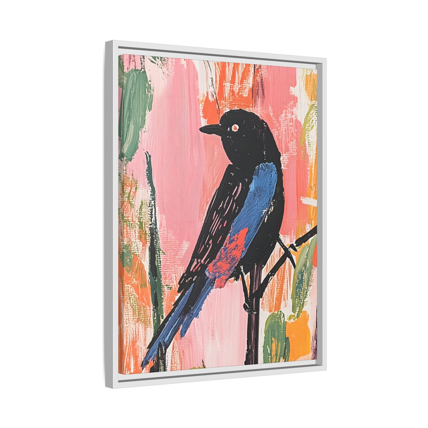 Colorful Bird Art Canvas Print - Framed Wall Decor