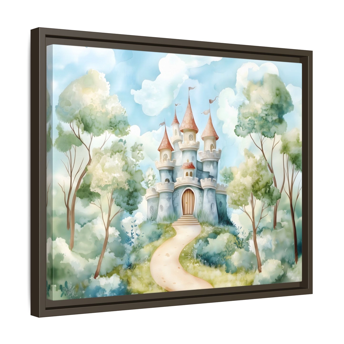 Whimsical Castle Art Print | Framed Matte Canvas for Home Decor