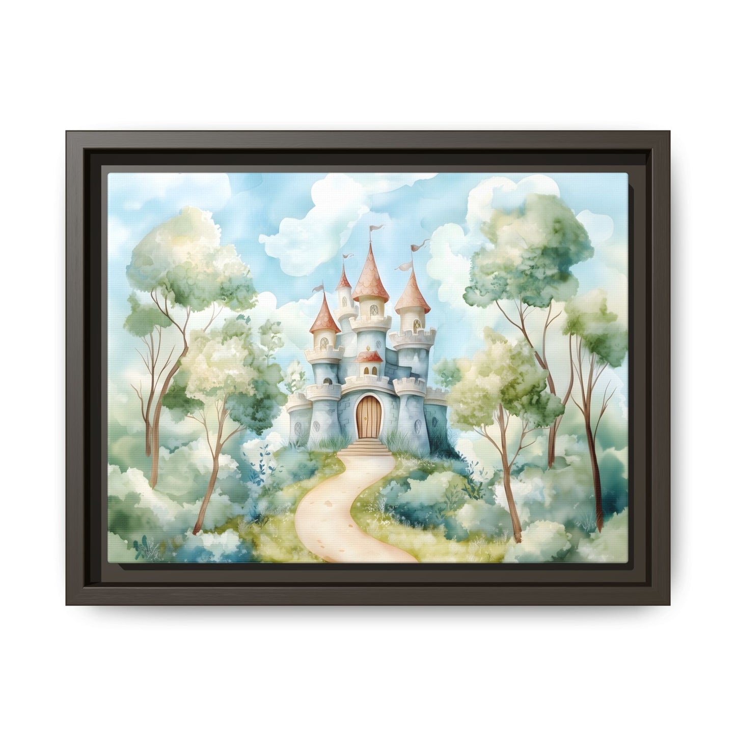 Whimsical Castle Art Print | Framed Matte Canvas for Home Decor