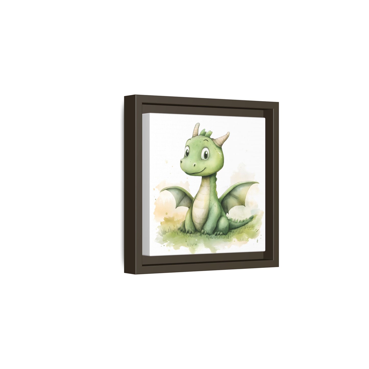 Cute Dragon Matte Canvas Wall Art - Framed Decor for Kids' Rooms