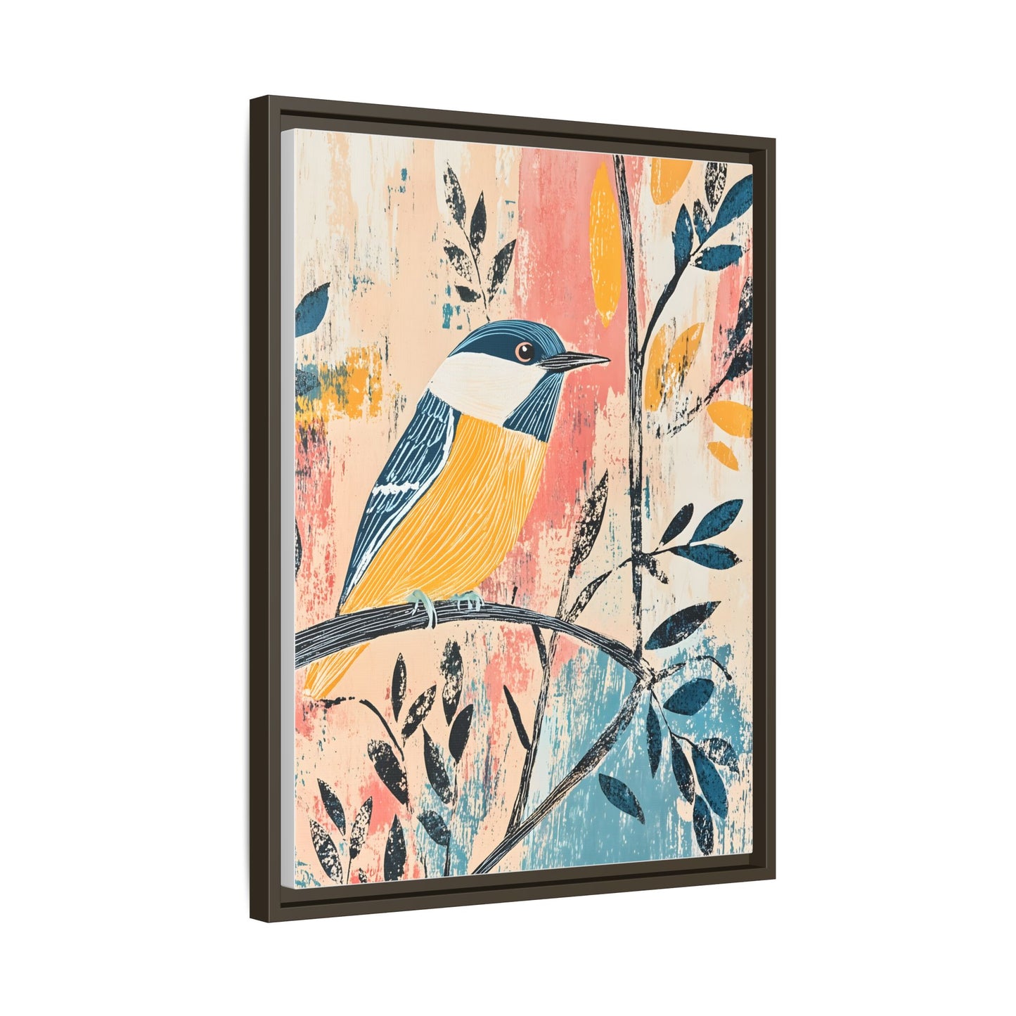 Colorful Bird Wall Art Print - Matte Canvas Framed Decor
