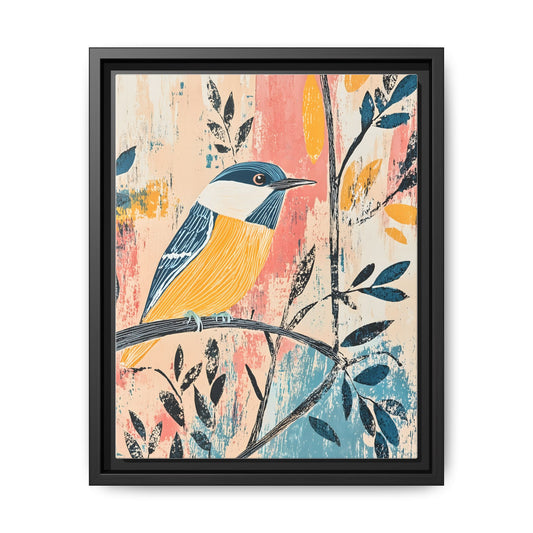 Colorful Bird Wall Art Print - Matte Canvas Framed Decor